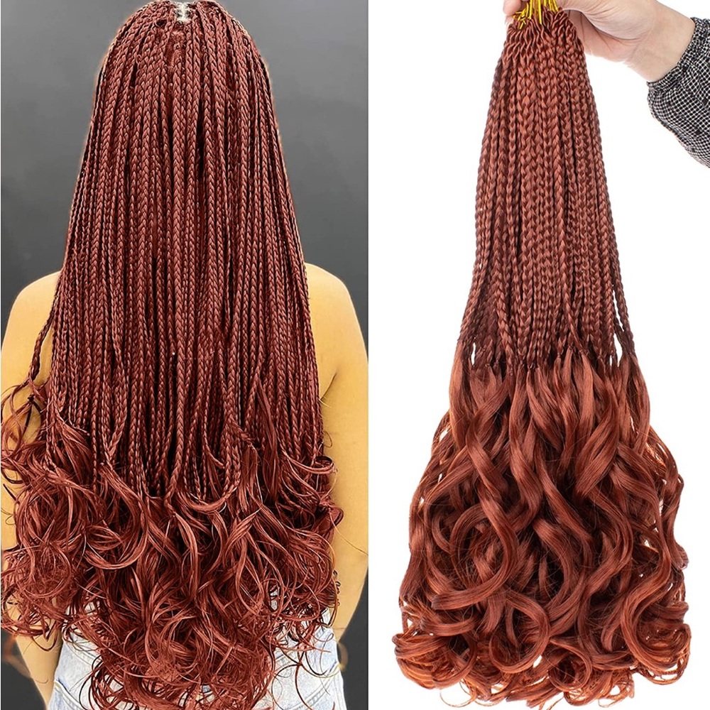 18in Ginger Pre-Braided Crochet Box Braids